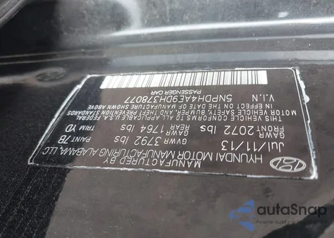 2013 Hyundai Elantra Gls from USA, damaged, VIN 5NPDH4AE9DH378077